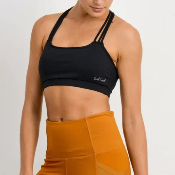 MONO B Dragon Braid Straps Racerback Sports Bra PINK / BLACK SZ SMALL MED LARGE - Picture 3 of 15